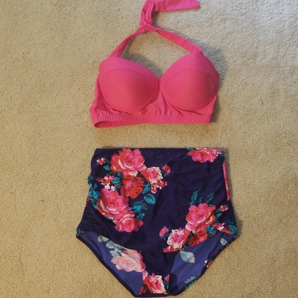 Other - 2pc Bikini Swim Suit with High Waisted Bottoms